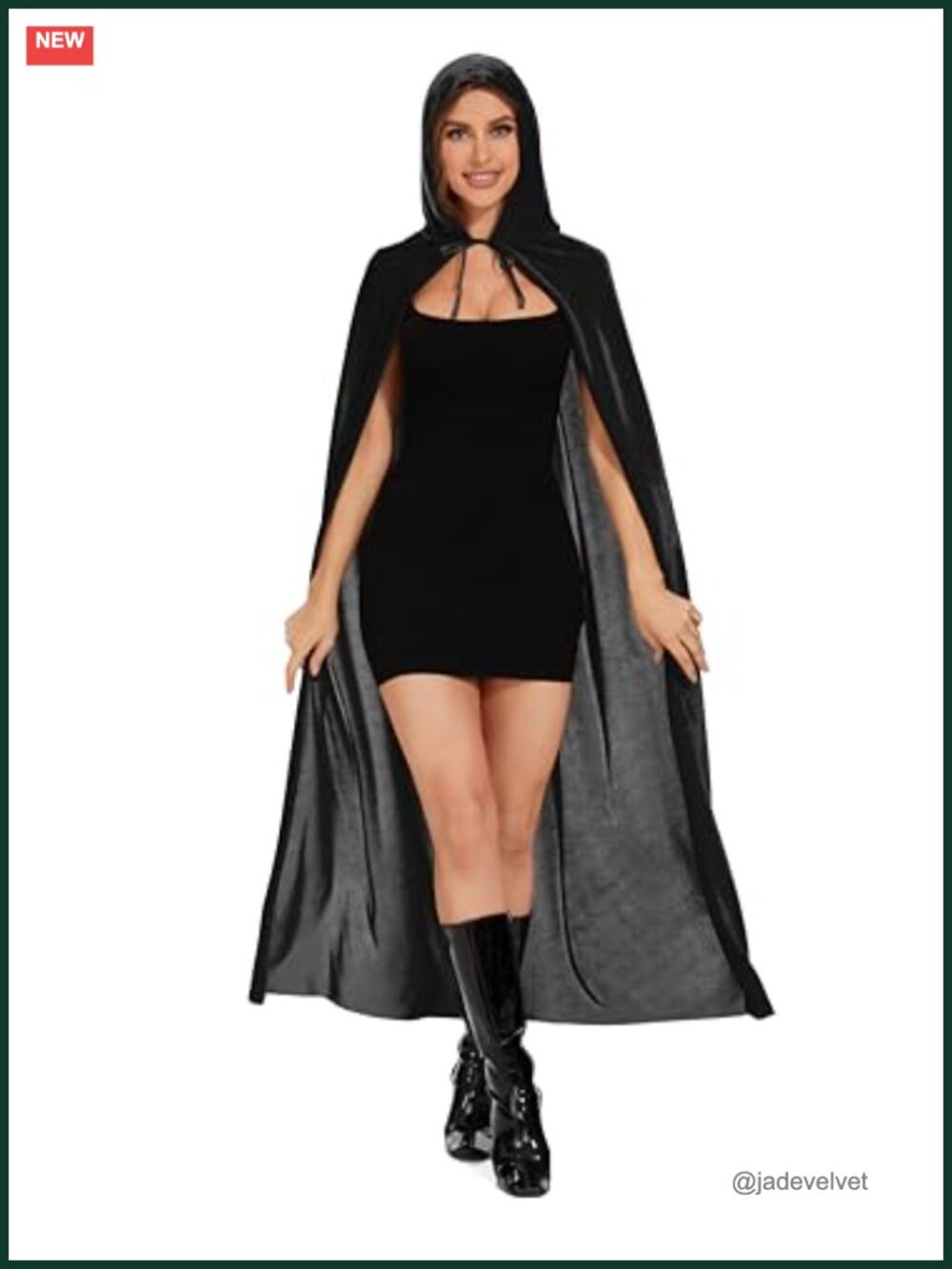 Velvet Hooded Cape Cosplay Cloak Renaissance Halloween